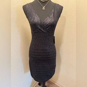 Express Charcoal Textured Mini Dress